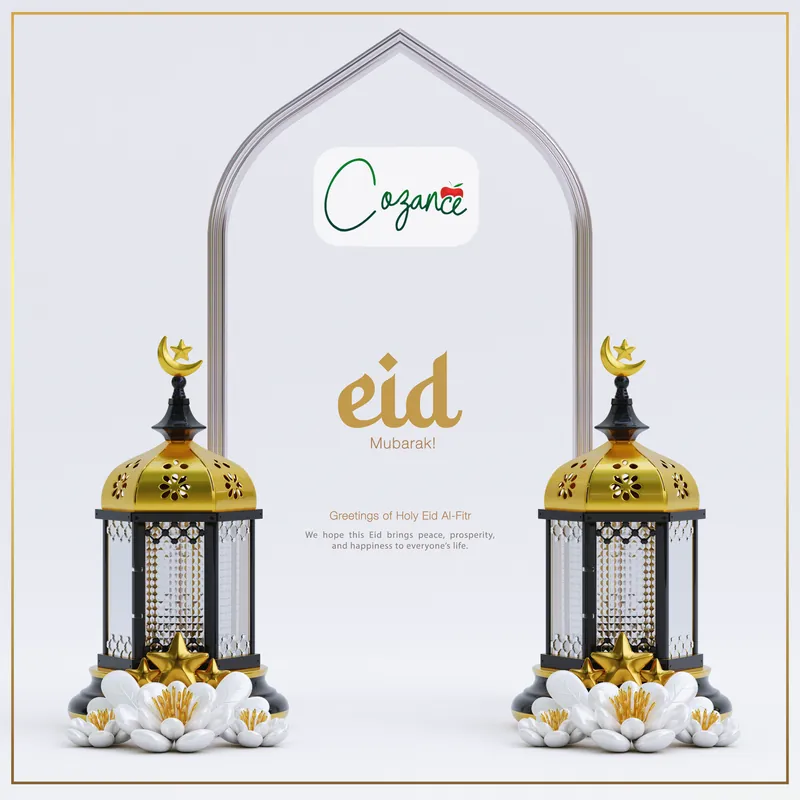 An Eid Mubarak post with lanterns