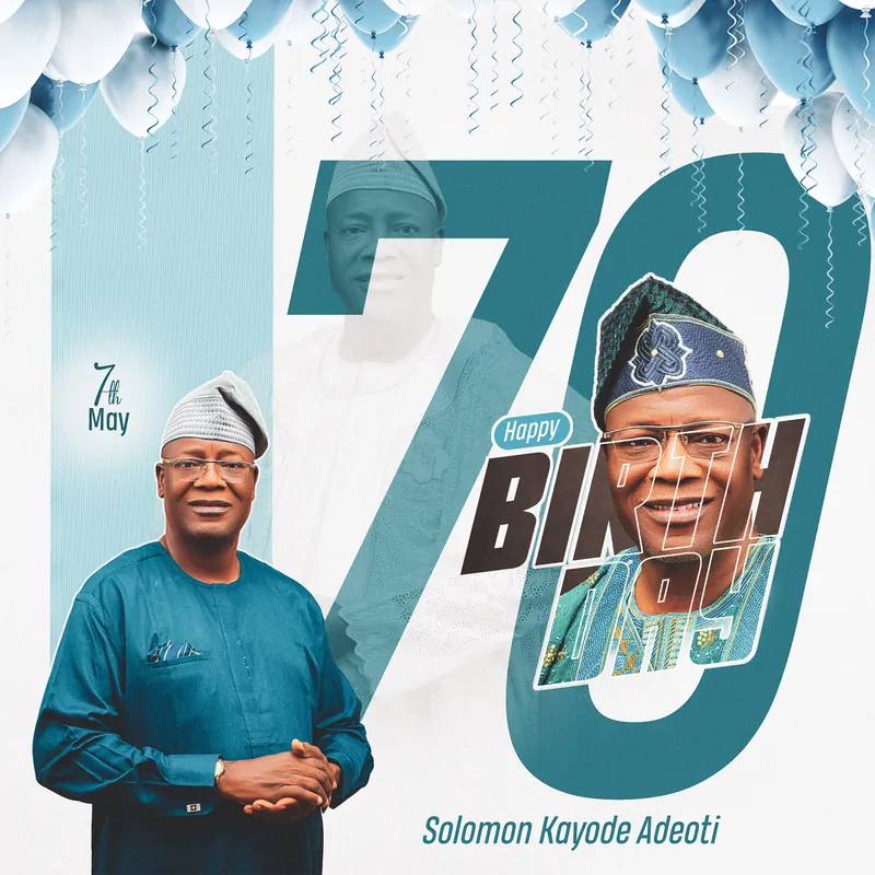 A 70th birthday celebration flyer
