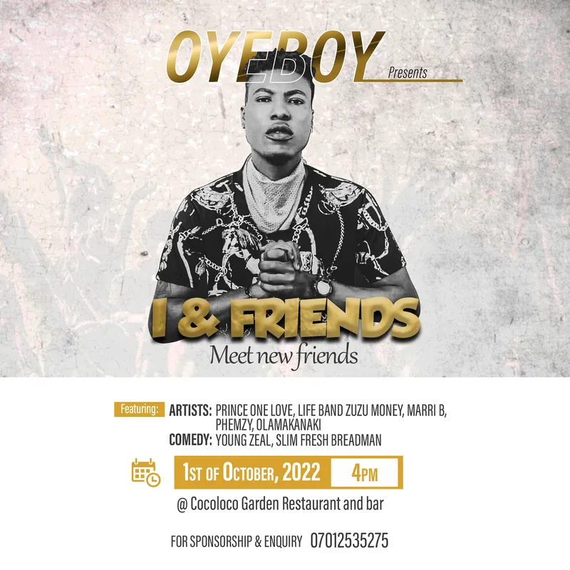I & Friends event flyer