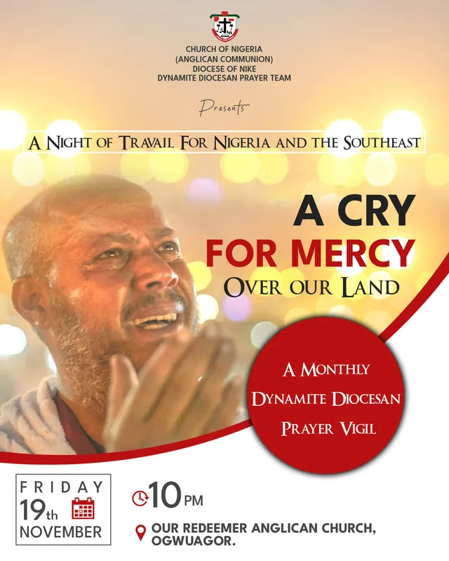 A Cry for Mercy prayer vigil flyer