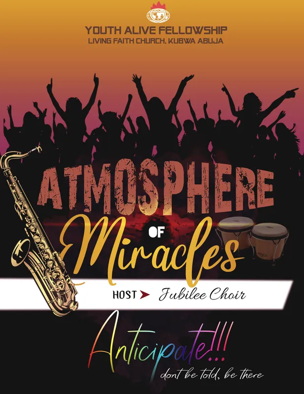 Atmosphere of Miracles flyer for Youth Alive Fellowship