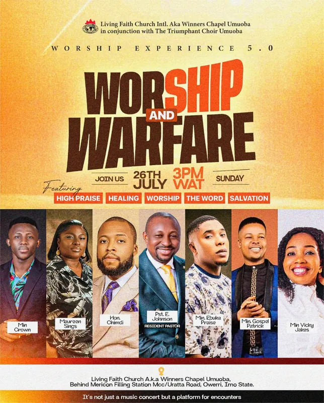 Flyer: Worship and Warfare 5.0: full lineup