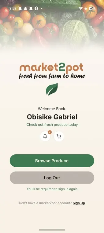 Another Market2pot app screen