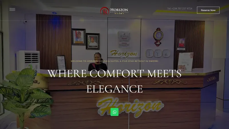 The Horizon Hotels & Suites website, live